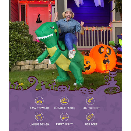 Inflatable Dinosaur Costume Adult Suit Blow Up Party Fancy Dress Halloween Cosplay.