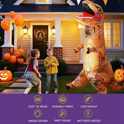 Inflatable Dinosaur Costume T-Rex Adult Suit Blow Up Party Fancy Dress Halloween Xmas Cosplay.