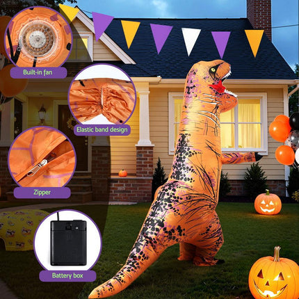 Inflatable Dinosaur Costume T-Rex Adult Suit Blow Up Party Fancy Dress Halloween Xmas Cosplay.