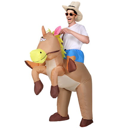 Inflatable Cowboy Costume Adult Suit Blow Up Party Fancy Dress Halloween Cosplay.
