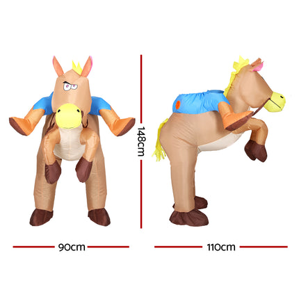 Inflatable Cowboy Costume Adult Suit Blow Up Party Fancy Dress Halloween Cosplay.