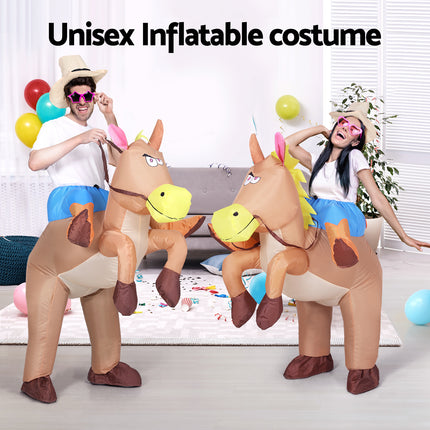 Inflatable Cowboy Costume Adult Suit Blow Up Party Fancy Dress Halloween Cosplay.
