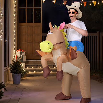 Inflatable Cowboy Costume Adult Suit Blow Up Party Fancy Dress Halloween Cosplay.