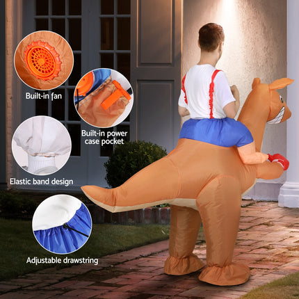 Inflatable Kangaroo Costume Adult Suit Blow Up Party Fancy Dress Halloween Cosplay.