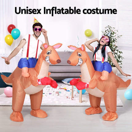 Inflatable Kangaroo Costume Adult Suit Blow Up Party Fancy Dress Halloween Cosplay.
