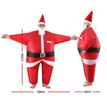 Inflatable Christmas Santa Claus Costume Adult Suit Blow Up Party Fancy Dress Xmas Cosplay.