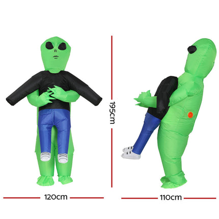 Inflatable Green Alien Costume Adult Suit Blow Up Party Fancy Dress Halloween Cosplay.