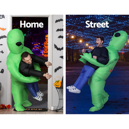 Inflatable Green Alien Costume Adult Suit Blow Up Party Fancy Dress Halloween Cosplay.