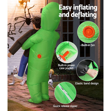 Inflatable Green Alien Costume Adult Suit Blow Up Party Fancy Dress Halloween Cosplay.