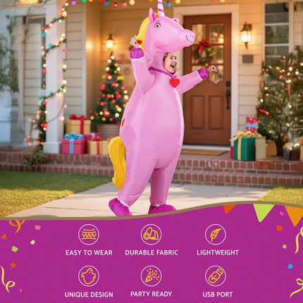 Inflatable Unicorn Costume Adult Suit Blow Up Party Fancy Dress Halloween Cosplay.