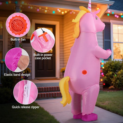 Inflatable Unicorn Costume Adult Suit Blow Up Party Fancy Dress Halloween Cosplay.