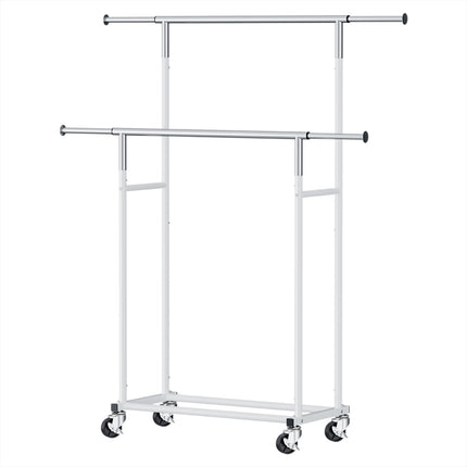 Artiss Clothes Rack Double Rod Airer Rail Coat Stand Adjustable Hanger.