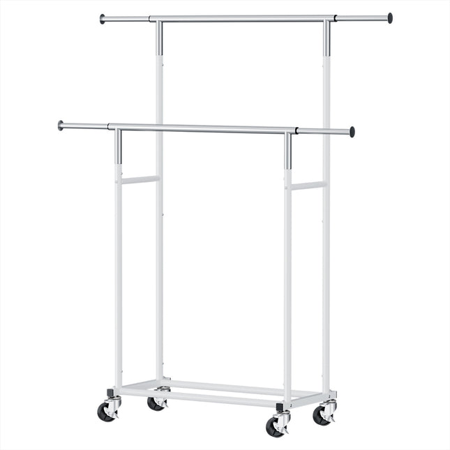 Artiss Clothes Rack Double Rod Airer Rail Coat Stand Adjustable Hanger.