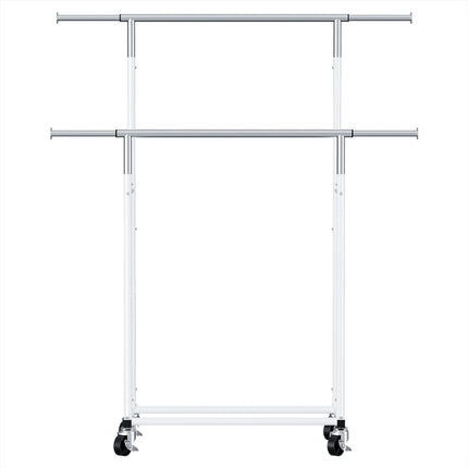 Artiss Clothes Rack Double Rod Airer Rail Coat Stand Adjustable Hanger.