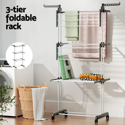 Artiss Clothes Airer Drying Rack 173cm Coat Hanger Foldable.