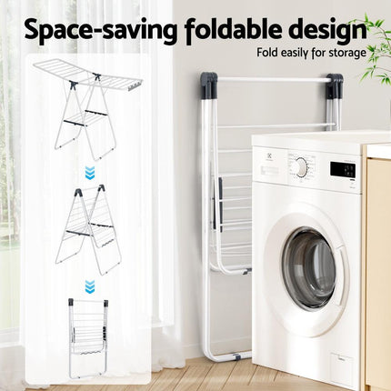 Artiss 2 Tier Clothes Rack Airer Foldable 139CM White.