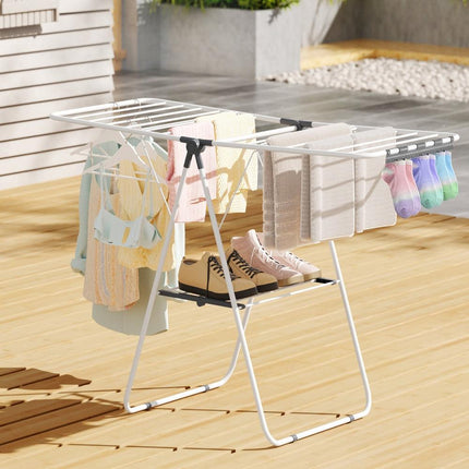 Artiss 2 Tier Clothes Rack Airer Foldable 139CM White.