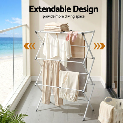 Artiss Clothes Rack Foldable Airer Drying Rack Portable No Assembly Required.