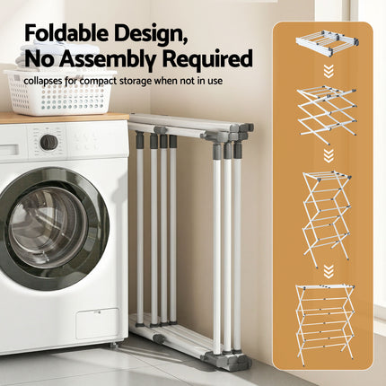 Artiss Clothes Rack Foldable Airer Drying Rack Portable No Assembly Required.