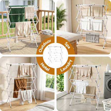 Artiss Clothes Rack Foldable Airer Drying Rack Portable No Assembly Required.