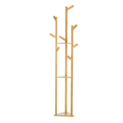 Artiss Clothes Rack Airer Coat Stand 9 Hooks Bamboo.