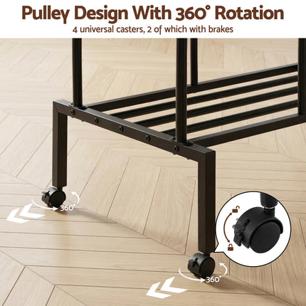 Artiss Clothes Rack Double Rod Airer Rail Coat Stand Hanger Storage Shelf.