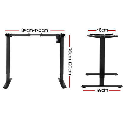 Artiss Electric Standing Desk Frame Only Height Adjustable 70KG Load Black.