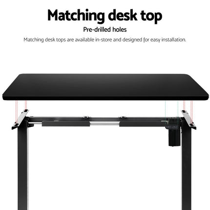 Artiss Electric Standing Desk Frame Only Height Adjustable 70KG Load Black.