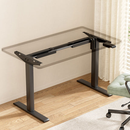 Artiss Electric Standing Desk Frame Only Height Adjustable 70KG Load Black.