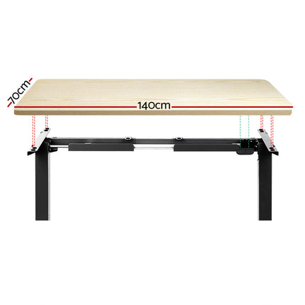 Artiss Standing Desk Motorised White Oak 140CM.