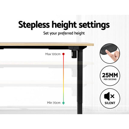 Artiss Standing Desk Motorised White Oak 140CM.