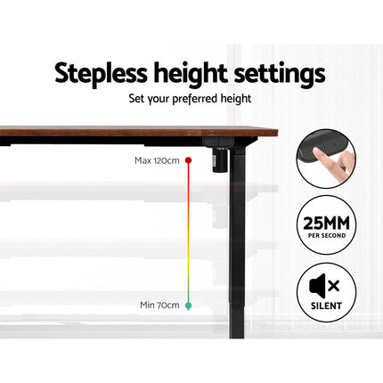 Artiss Standing Desk Motorised Rustic Brown 120CM.