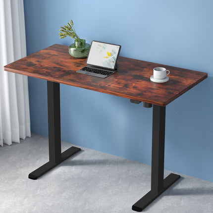 Artiss Standing Desk Motorised Rustic Brown 120CM.