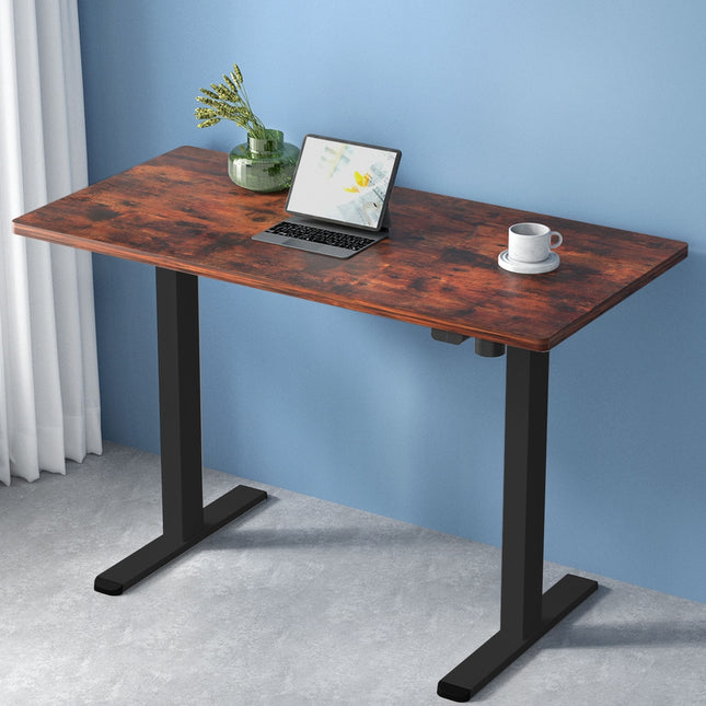 Artiss Standing Desk Motorised Rustic Brown 140CM.