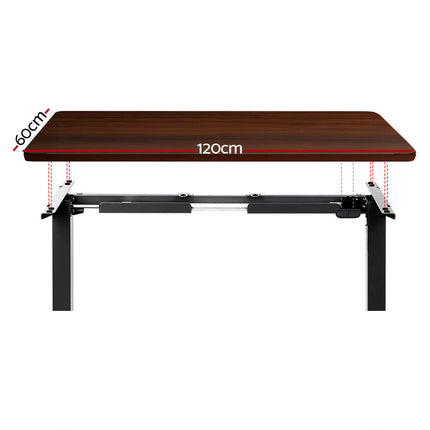 Artiss Standing Desk Motorised Walnut 120CM.