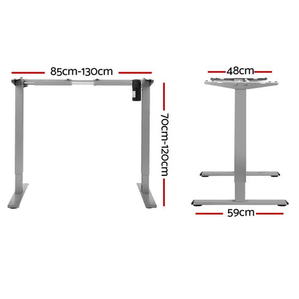 Artiss Electric Standing Desk Frame Only Height Adjustable 70KG Load Grey.
