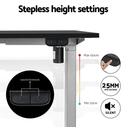 Artiss Electric Standing Desk Frame Only Height Adjustable 70KG Load Grey.