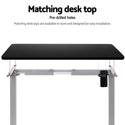Artiss Electric Standing Desk Frame Only Height Adjustable 70KG Load Grey.