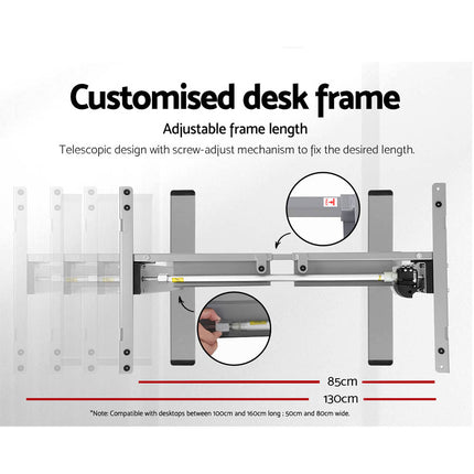 Artiss Standing Desk Motorised Sit Stand Desks Black 120CM.