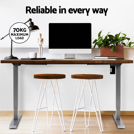 Artiss Standing Desk Motorised Rustic Brown 140CM.