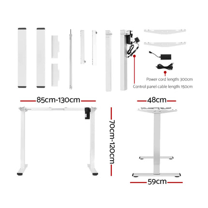 Artiss Standing Desk Motorised Sit Stand Desks Black 120CM.