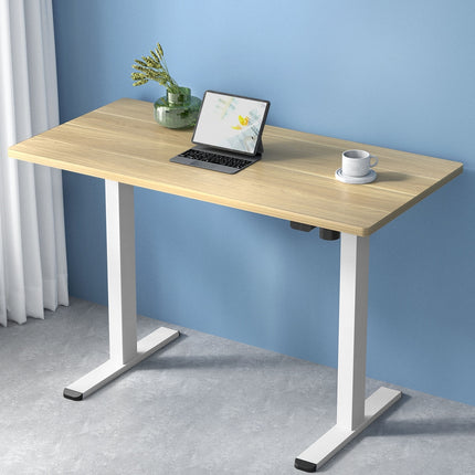 Artiss Standing Desk Motorised Sit Stand Desks White Oak 120CM.