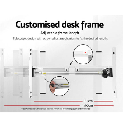 Artiss Standing Desk Motorised Sit Stand Desks White Oak 140CM.