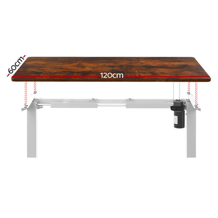 Artiss Standing Desk Motorised Rustic Brown 140CM.