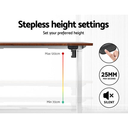 Artiss Standing Desk Motorised Rustic Brown 140CM.