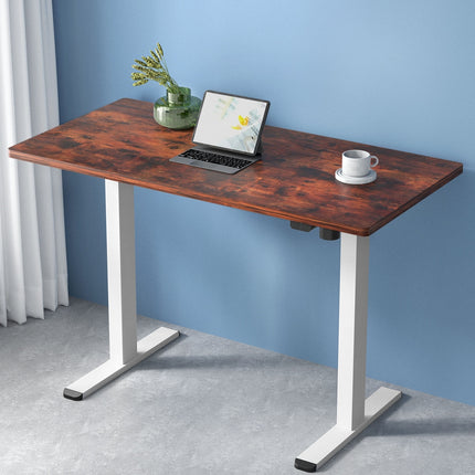 Artiss Standing Desk Motorised Rustic Brown 140CM.
