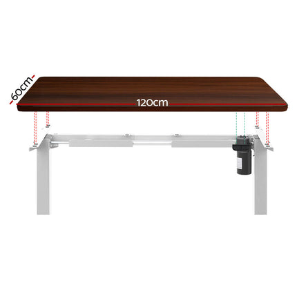 Artiss Standing Desk Motorised Sit Stand Desks Walnut 120CM.