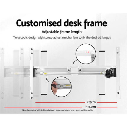 Artiss Standing Desk Motorised Sit Stand Desks White Oak 140CM.