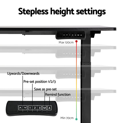Artiss Standing Desk Frame Only Dual Motor Motorised Black.