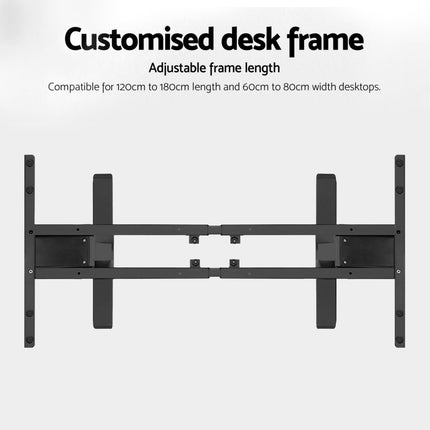 Artiss Standing Desk Frame Only Dual Motor Motorised Black.